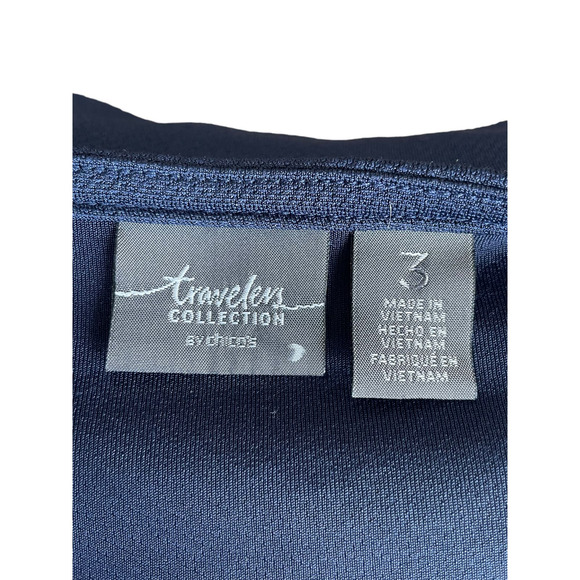 Chicos Travelers Collection Size 3 Mature Suede Colorblock Womens Cardigan XL 16 - Picture 8 of 9